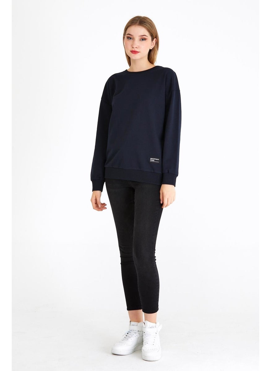 Women's Navy Blue Basic Crew Neck Sweatshirt - pzsku/Z536EA7E9EFA84F371F9DZ/45/_/1728059999/b6b09834-9621-4c8e-8536-83de9c4af840