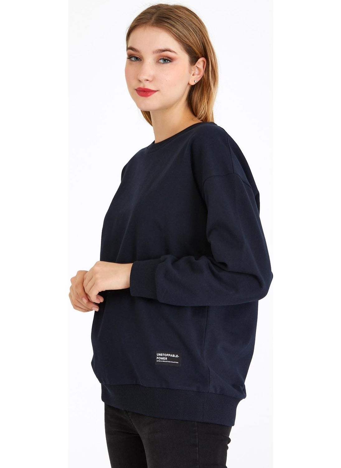 Women's Navy Blue Basic Crew Neck Sweatshirt - pzsku/Z536EA7E9EFA84F371F9DZ/45/_/1728060002/086128fe-61dc-41cb-9668-19e17863d5ee