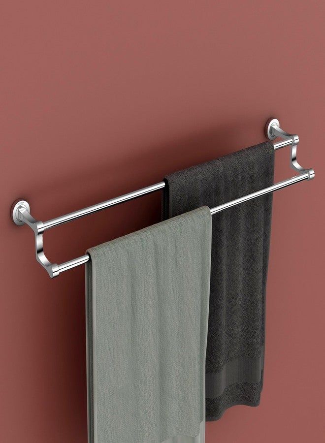 Plantex Premium Stainless Steel & Aluminum Dual Towel Rod/Towel Hanger for Bathroom/Towel Stand/Bathroom Accessories (24 Inch-Chrome) - Image 1