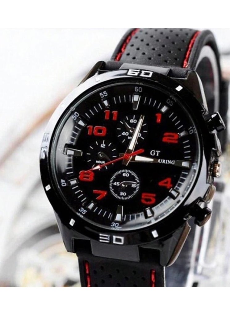 GT Fashion Sports Silicone Stainless Steel Waterproof Quartz Watch for Men and Women  - Image 1