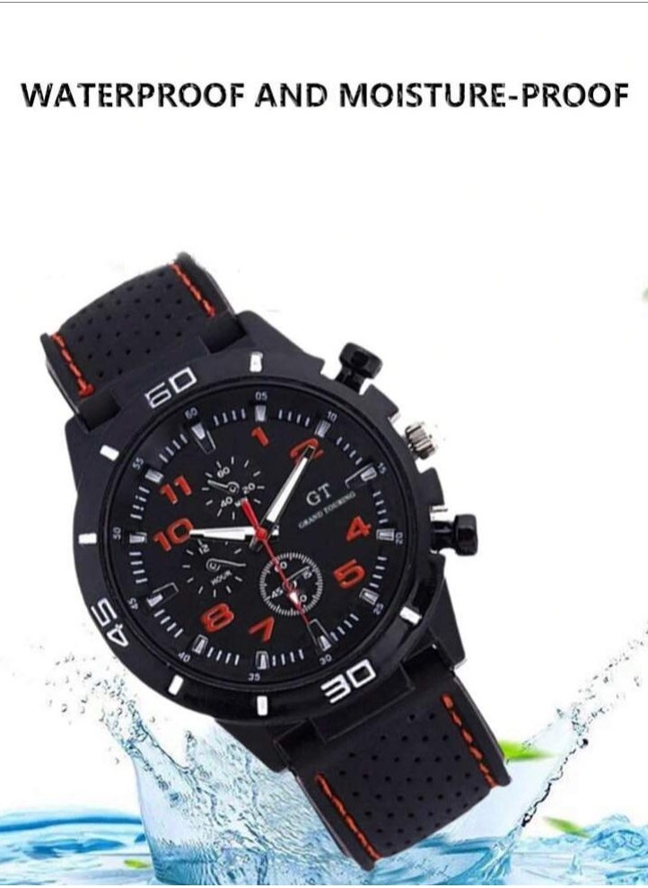 GT Fashion Sports Silicone Stainless Steel Waterproof Quartz Watch for Men and Women  - Image 4