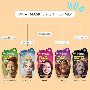 7th Heaven Face Mask Set Contains 7 Masks Clay Mud Peel Off Face Masks Deep Cleansing Face Packs for Women Cruelty Free Pamper Gifts for Women Genuine 7th Heaven Face Masks Skincare - Image 5