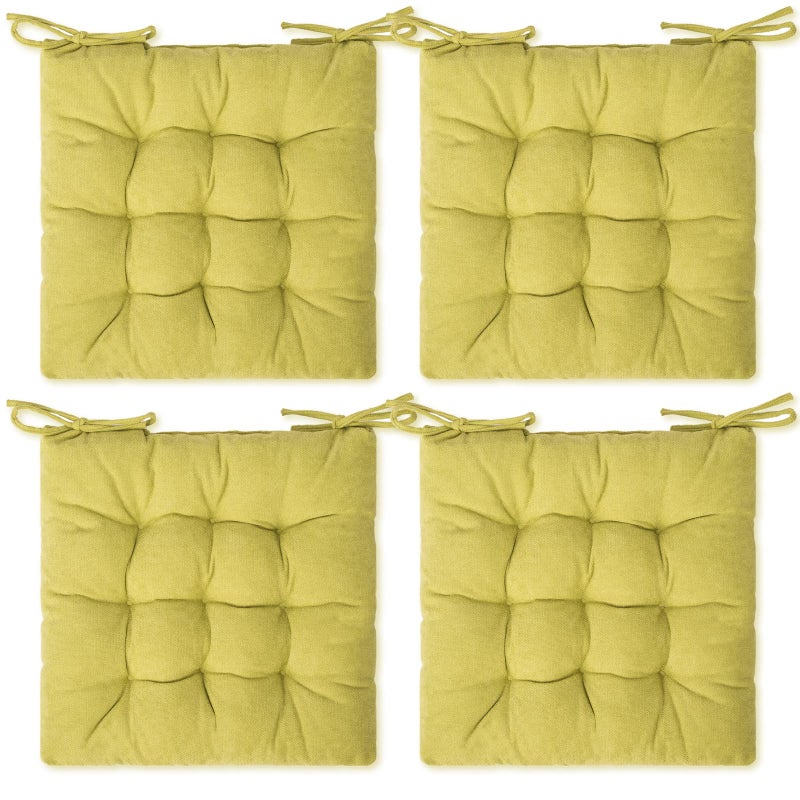 SQUARE MOON 4 Pack Seat Cushion Chair Cushion Comfort Chair Pads Chair Mat for Indoor Outdoor Dining Chair Office Chair Desk Chair