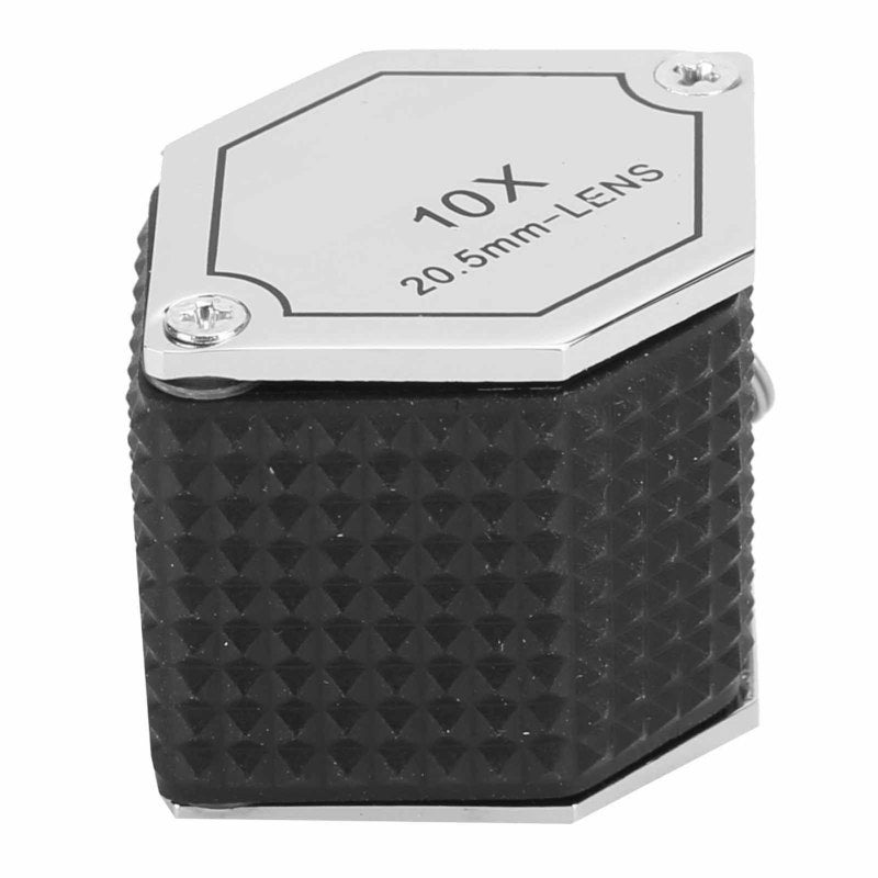 عدسة مكبرة ثلاثية 10X 20.5 مم زجاج بصري لا لوني - تصميم قابل للطي أداة جيب مكبرة للصائغين وجامعي العملات وهواة الطوابع وصانعي الساعات - Image 2