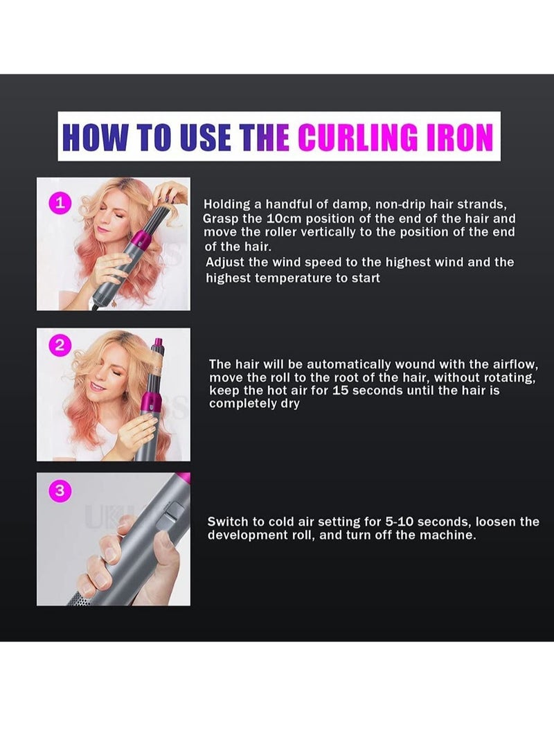 إلترازون Hair Dryer Brush 5 In 1 Hair Blower Brush Hot Air Styler Comb One Step Hairdryer Electric Blowing Hair Dryer Auto Curling Iron - Image 5