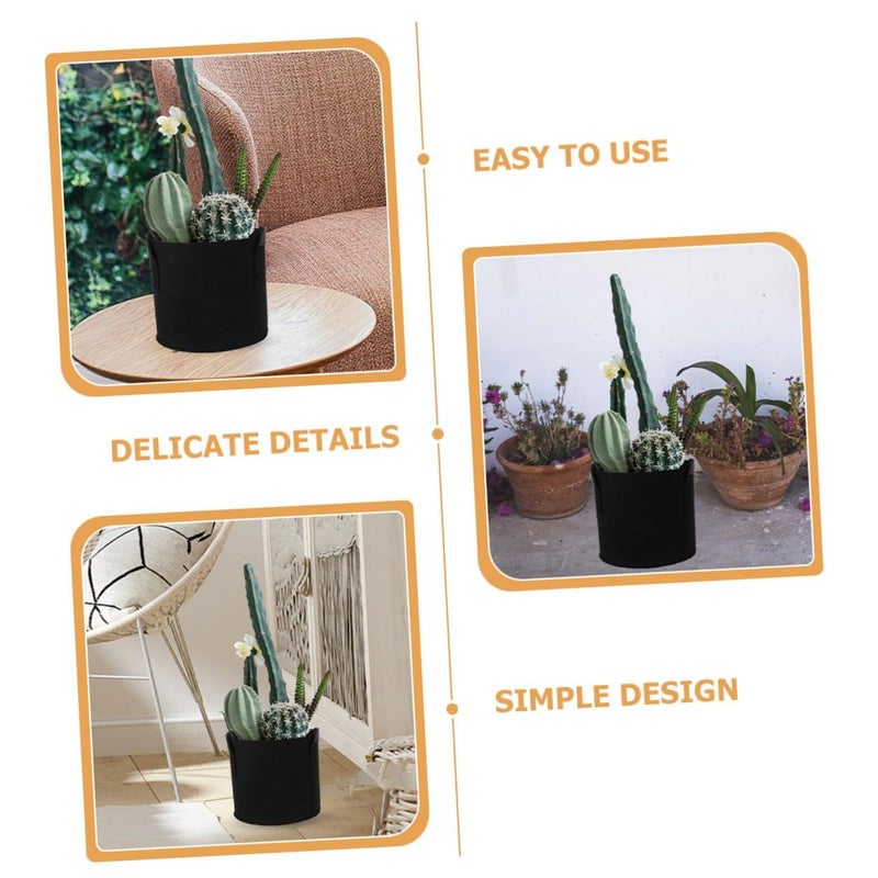 Luxshiny 4 Pack 5 Gallon Black Non Woven Plant Grow Bags For Seedlings Vegetables Fabric Flower Planter Pouches With Thickened Material Suitable For Indoor Outdoor Gardening - Image 4