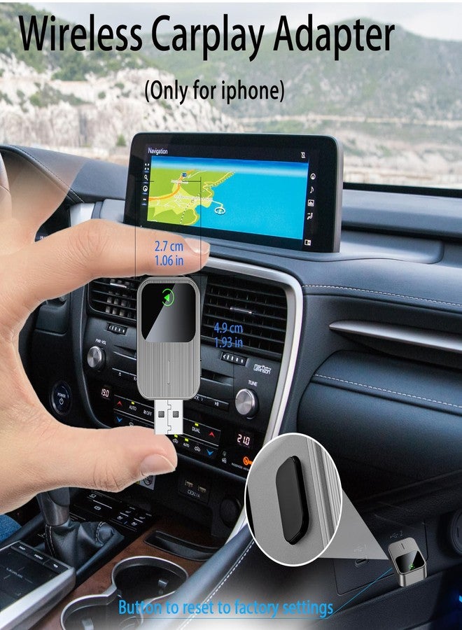 SOSECCE Wireless CarPlay Adapter for iPhone - Wired to Wireless CarPlay,Plug & Play,Fast & Stable Connection,Mini USB & Reset Button,Compatible with Cars 2016+ (iOS Only) - Image 2