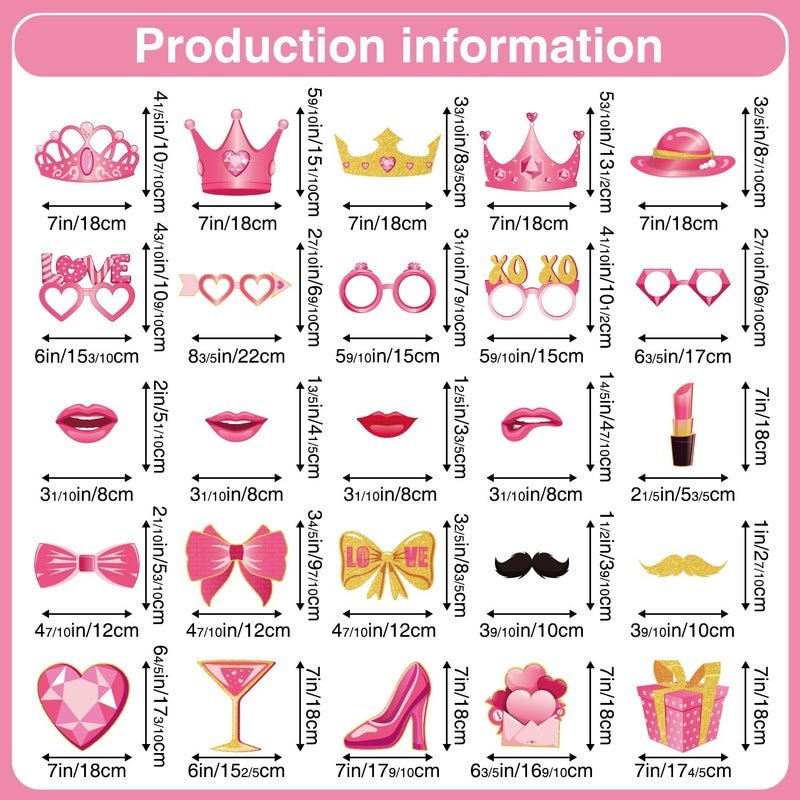 Biswiter 35 Pcs Galentines Photo Booth Props with Photo Frame, Galentines Day Photo Booth Props, Galentines Day Decorations Happy Galentines Day Decoration Be My Galentine Photo Props, Galentines Day for Party - Image 4