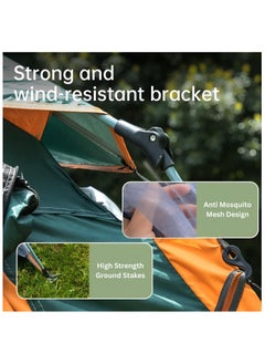 Generic Camping Tent - Family 4-6 Person Easy Setup with Pop-Up Carry Bag Waterproof Windproof for Camping Hiking Mountaineering Aluminum Green  - Image 5