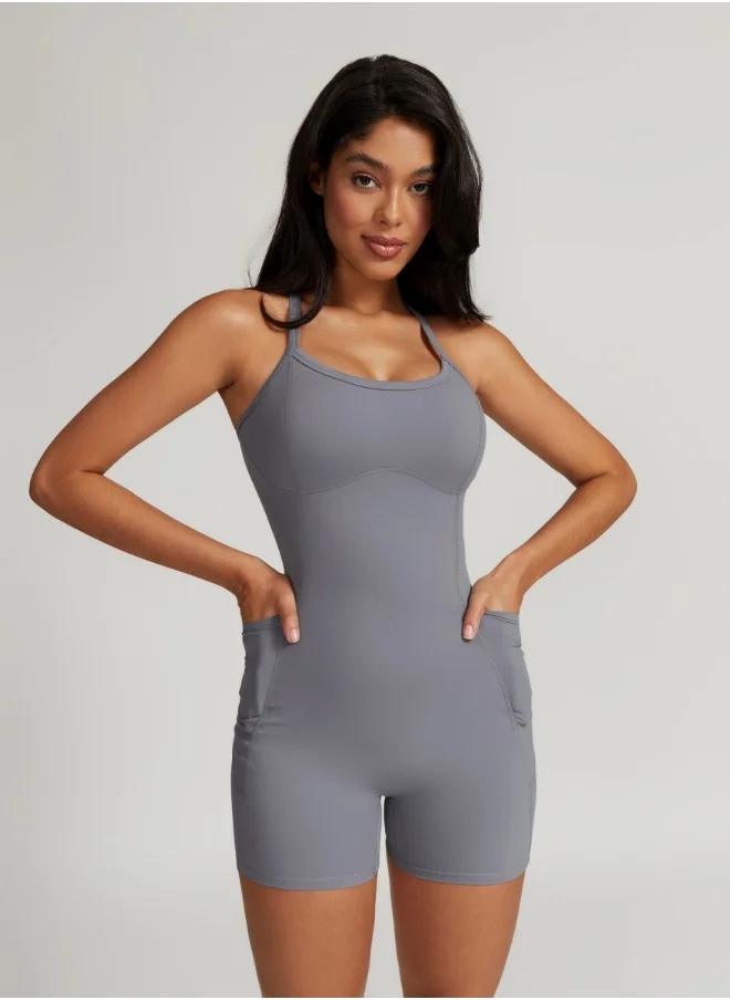 KAWN.YOGA Womens Tank Top Shapewear Bodysuit Tummy Control With Pockets
