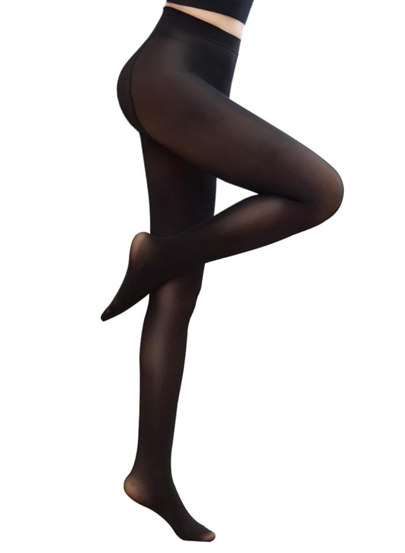 VUCATIN 2Pack Gloss Tights High Waist Sheer Women Pantyhose 360° Seamless Sheer Girls Stockings Women Tights with 3D Soft Top Footed Run Resistant for Daily Wear, One Size Black - Image 5