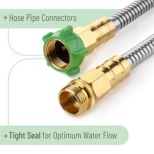 UNCO- Stainless Steel Metal Hose, 6 Feet, No Kink, Short Garden Hose Metal - Image 3