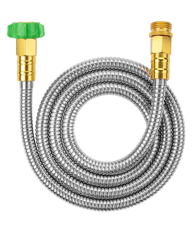 UNCO- Stainless Steel Metal Hose, 6 Feet, No Kink, Short Garden Hose Metal - Image 1