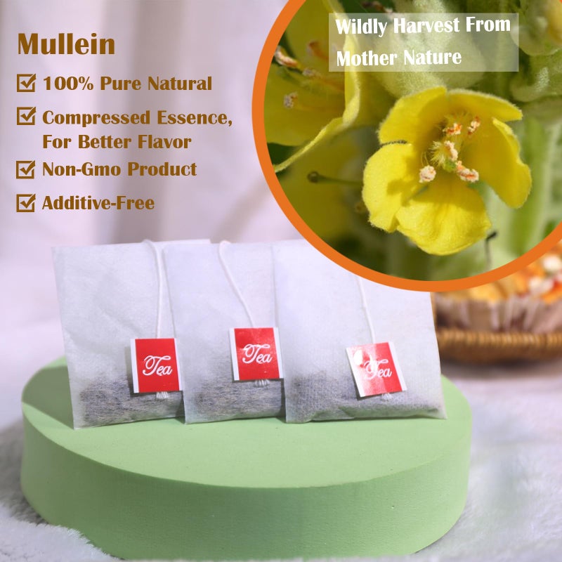 TEARELAE - Mullein Tea Bags For Lungs - 2.65 oz/75g (3g X 25 Bags) - 100% Pure Natural Premium Mullein Leaf Tea - Non-GMO - Caffeine-free - Good For Respiratory System - Image 3