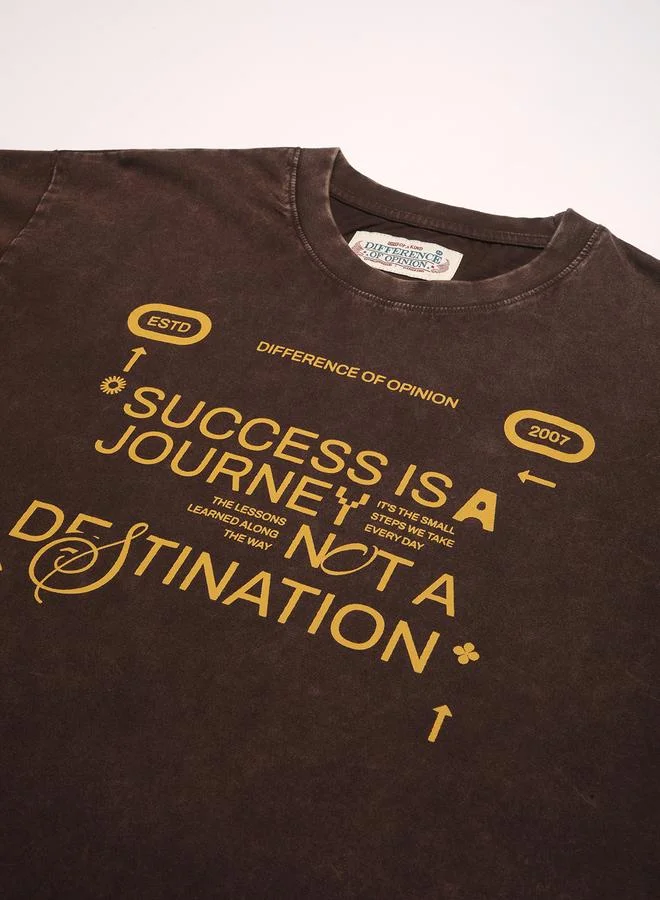 Difference of Opinion Men Oversized Acid Wash Printed T-Shirt