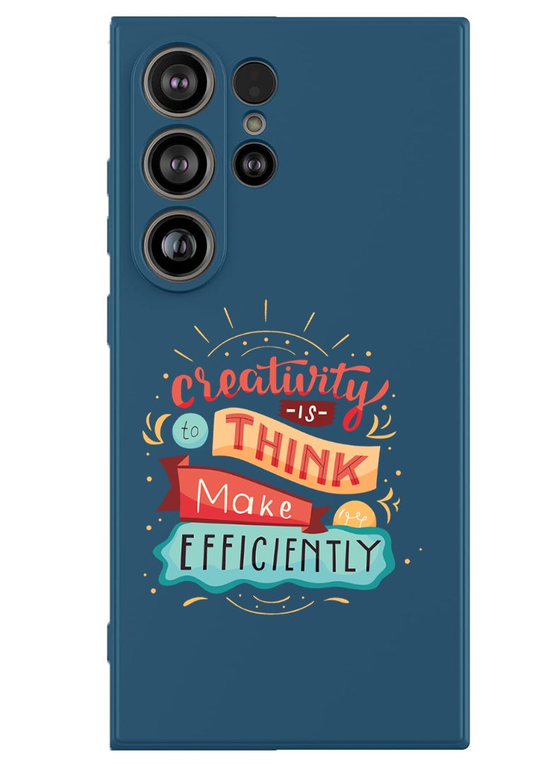 Theodor Protective Slim Fit Case Liquid Silicone Cover with Full Body Protection Anti-Scratch Shockproof Case For Samsung Galaxy S25 Ultra (Blue) - creativity is to think - Image 1