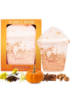 Pumpkin Spice Latte Bath Bomb for Women  Girls Giftable Packaging  Natural Relaxing Fall Bubble Bombs  Luxury Vanilla Coffee Cinnamon  Pumpkin Scented