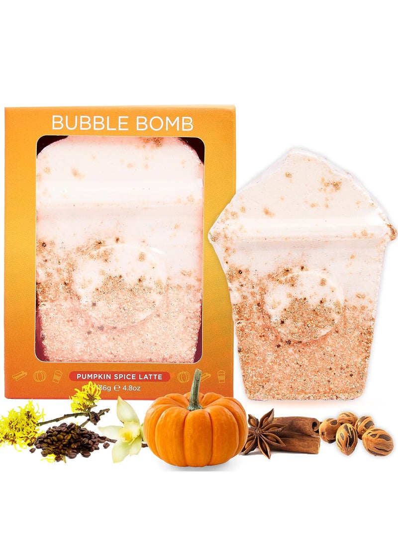 Two Sisters - Pumpkin Spice Latte Bath Bomb for Women  Girls Giftable Packaging  Natural Relaxing Fall Bubble Bombs  Luxury Vanilla Coffee Cinnamon  Pumpkin Scented - Image 1