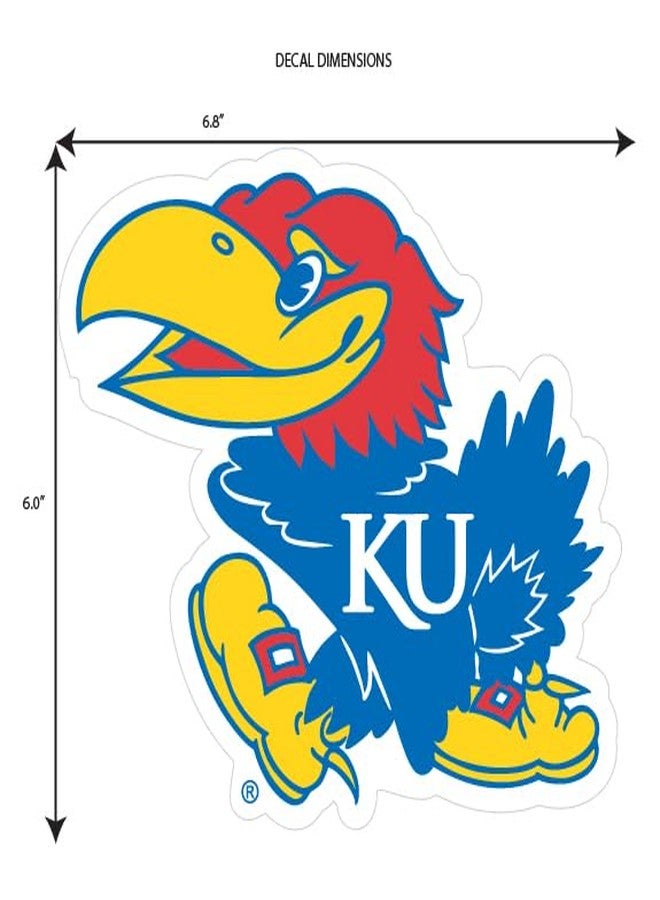 سيسكيو ملصق سيارة Siskiyou Sports NCAA Kansas Jayhawks مقاس 8 بوصات، مقاس واحد، ألوان الفريق - Image 3