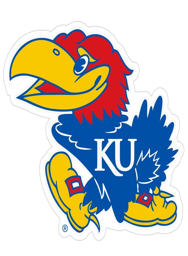 سيسكيو ملصق سيارة Siskiyou Sports NCAA Kansas Jayhawks مقاس 8 بوصات، مقاس واحد، ألوان الفريق - Image 1