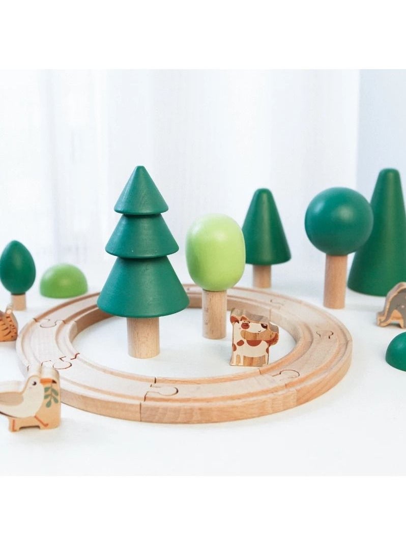 Pikkaboo Woody Buddy 8 Pieces Green Forest  - Image 2
