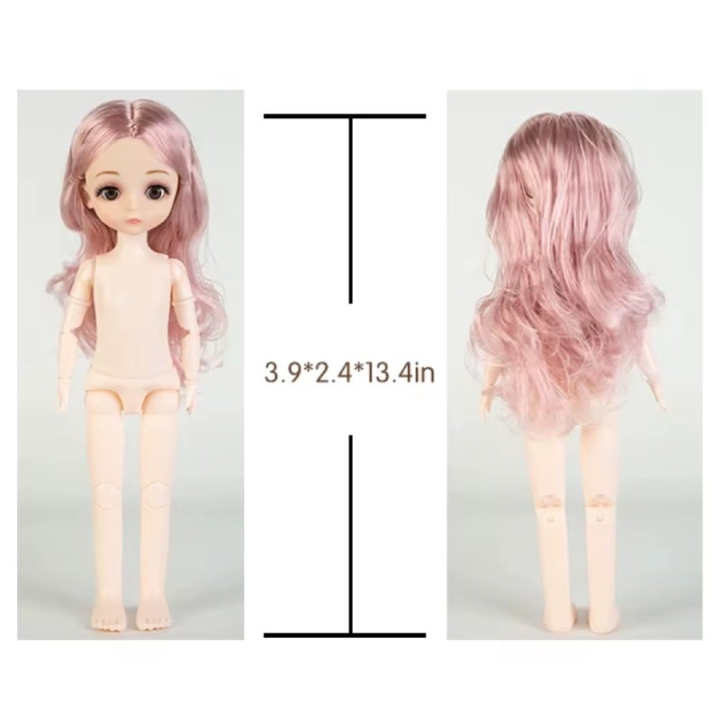 Realistic Vinyl Doll 30cm - 13 Flexible Articulated Joints for Varied Body Movements, Changeable Outfits to Inspire Girls' Creativity for Kids’ Imaginative Play & Gift Giving - Image 4