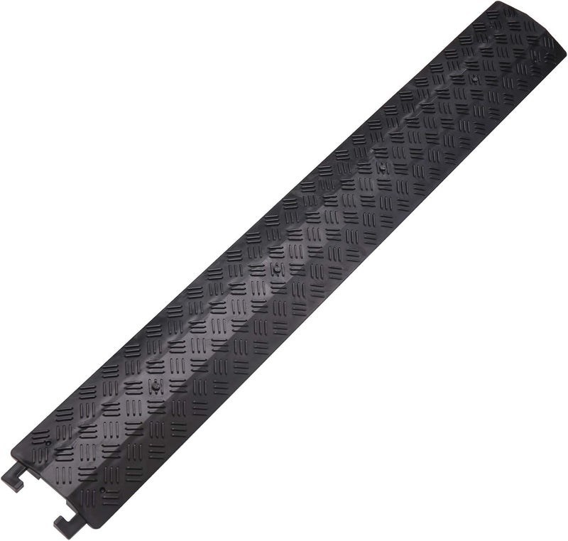 anbotek Small 2 Pack - Floor Cord Cover Cord Protector Drop Over Drop Trak Cable Ramp for Office Warehouse - Black - Image 1