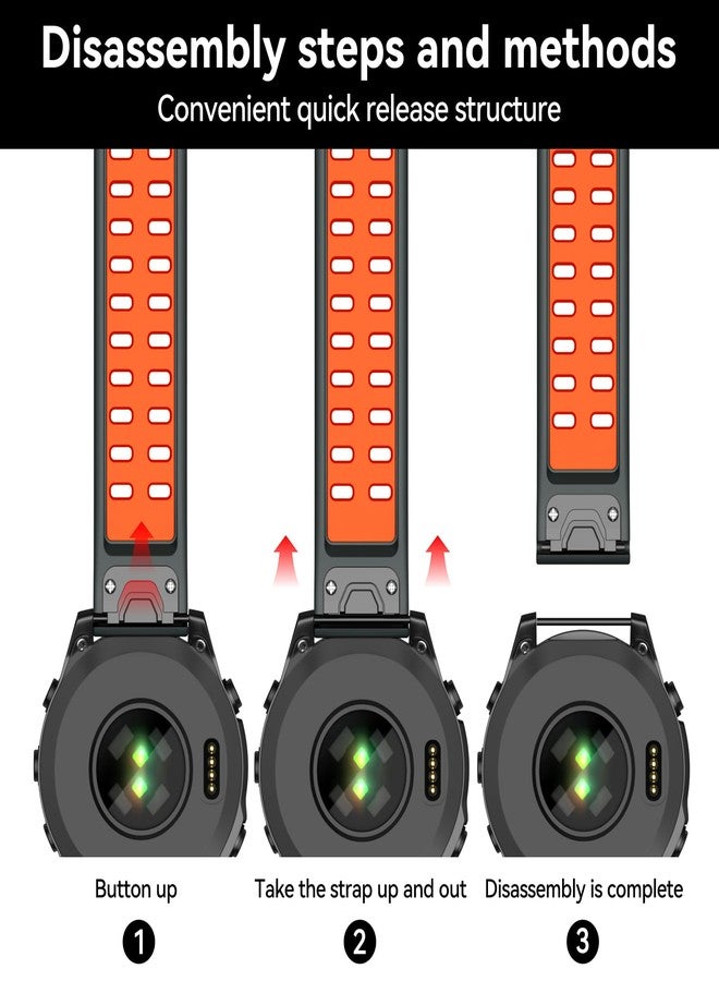 MYSNBKN 22 mm Quick Fit Bracelet for Fenix 8 47 mm/Fenix 7/Fenix 7 Pro/Fenix 6/Fenix 6 Pro/Fenix 5/EPIX/EPIX Gen2, Soft Silicone Replacement Strap for Forerunner 935/945/955/965/Approach S62, 22MM - Image 2