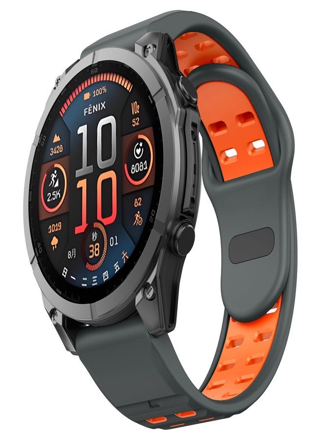 MYSNBKN 22 mm Quick Fit Bracelet for Fenix 8 47 mm/Fenix 7/Fenix 7 Pro/Fenix 6/Fenix 6 Pro/Fenix 5/EPIX/EPIX Gen2, Soft Silicone Replacement Strap for Forerunner 935/945/955/965/Approach S62, 22MM - Image 1