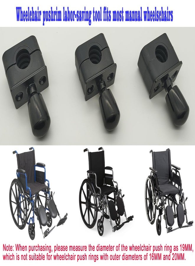 ForconMed Mobility Grips Labor-Saving Tool for 19MM Wheelchair Pushrim - Rear Wheel Parts with Tools and Hardware (3PCS, Black) - Image 5