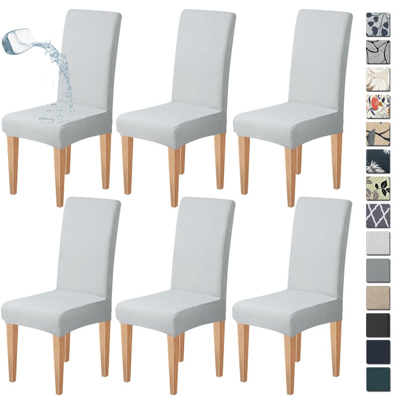 Dioxide Waterproof Chair Covers for Dining Chairs, Stretch Dining Chair Covers Set of 6, Parson Chair Slipcovers, Removable Washable Kitchen Chairs Seat Covers Protectors for Home Restaurant Banquet - Image 1