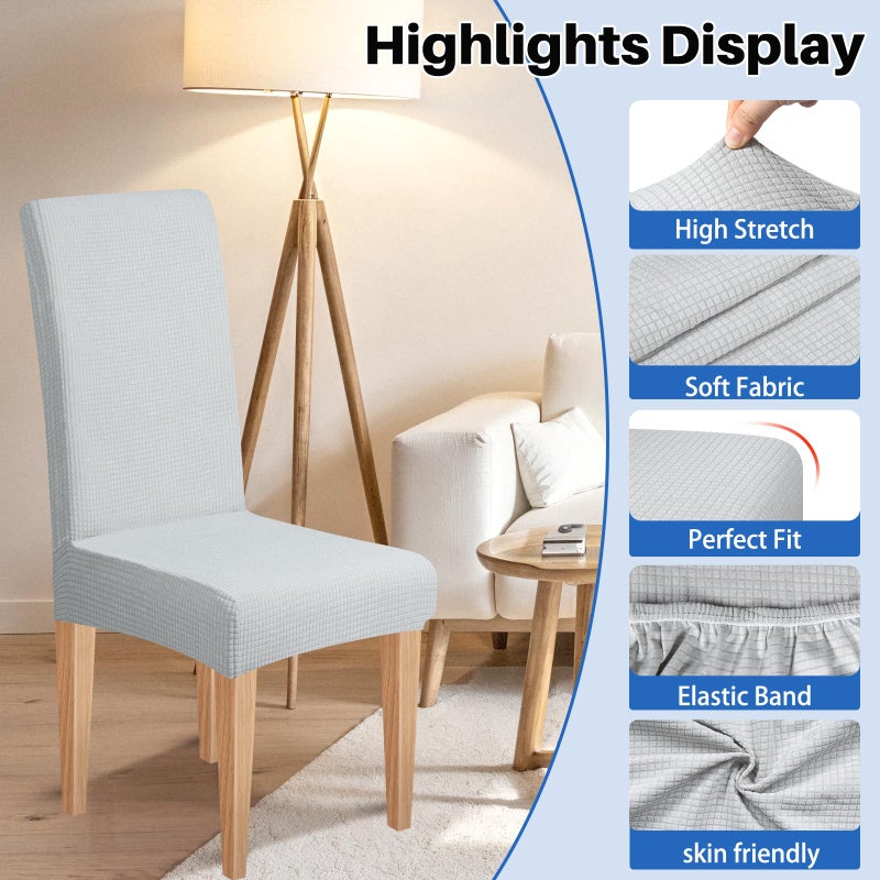 Dioxide Waterproof Chair Covers for Dining Chairs, Stretch Dining Chair Covers Set of 6, Parson Chair Slipcovers, Removable Washable Kitchen Chairs Seat Covers Protectors for Home Restaurant Banquet - Image 5