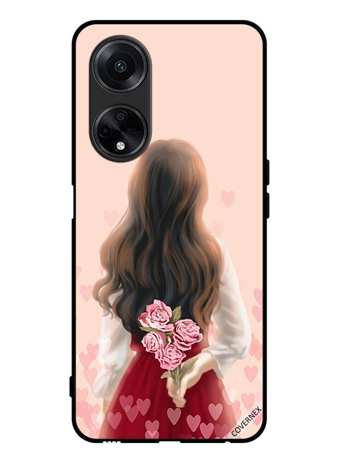 Covernex Protective Case Cover For Oppo F23 5G Girl Hiding Flowers - Image 1