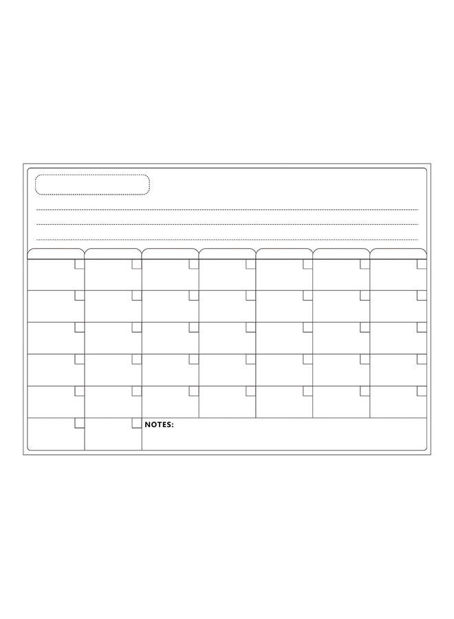 لوح سبورة مغناطيسي بخاصية المسح الجاف للجداول الشهرية والأسبوعية أبيض - Image 1