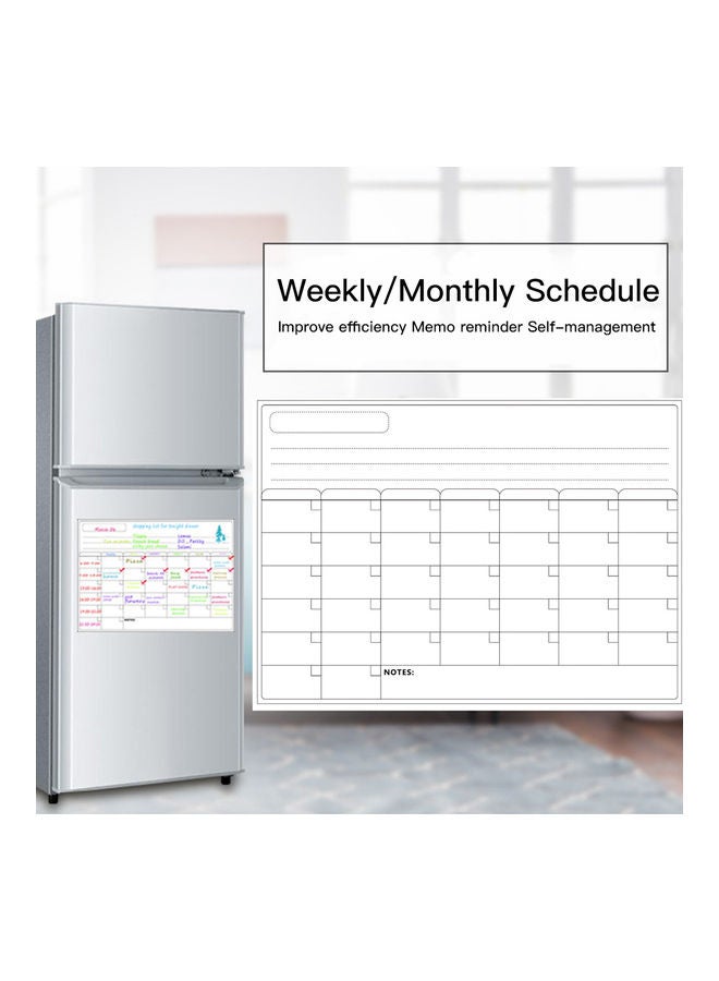 لوح سبورة مغناطيسي بخاصية المسح الجاف للجداول الشهرية والأسبوعية أبيض - Image 5