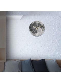 Bluejw Luminous Wall Clock For Bedroom, 12 Inch Silent Battery-Operated Wall Clocks For Living Room Or Kitchen, Large Display Night Light Up Kids Boys Birthday Gift Glow In The Dark -Moon  - Image 3