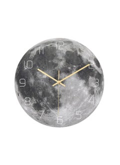 Bluejw Luminous Wall Clock For Bedroom, 12 Inch Silent Battery-Operated Wall Clocks For Living Room Or Kitchen, Large Display Night Light Up Kids Boys Birthday Gift Glow In The Dark -Moon  - Image 1