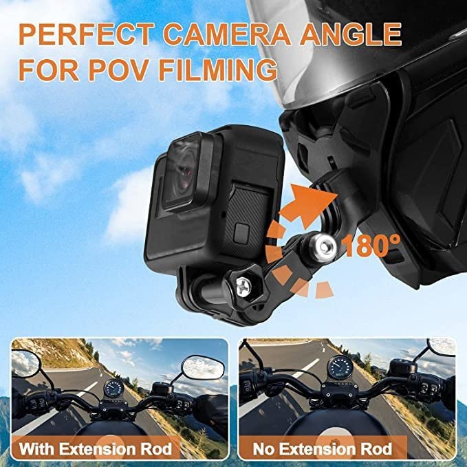 ADOFYS Helmet Chin Strap Mount with Mobile Clip & Screw Compatible with All Smart Phones Go pro Hero 9/8/7/6,SJCAM, Yi, DJI Osmo Action & Other Action Cameras - Image 3