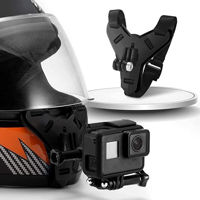 ADOFYS Helmet Chin Strap Mount with Mobile Clip & Screw Compatible with All Smart Phones Go pro Hero 9/8/7/6,SJCAM, Yi, DJI Osmo Action & Other Action Cameras - Image 2