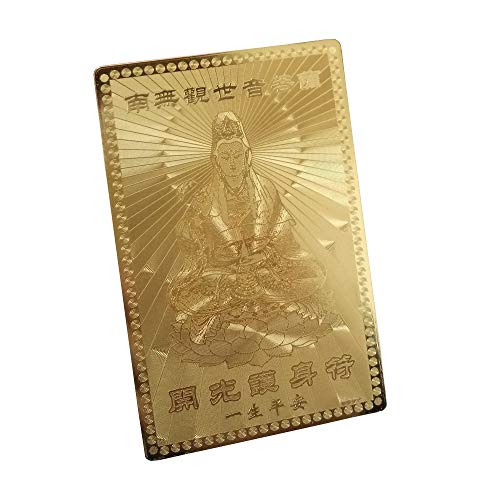 FengShuiGe Feng Shui Guanyin Buddha Gold Card/Amulet Card for Protection - Image 1