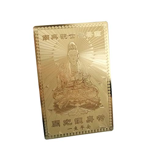 FengShuiGe Feng Shui Guanyin Buddha Gold Card/Amulet Card for Protection - Image 3