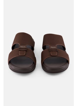 Algspar Men 2 Strap Slip On Arabic Sandals, Brown  - Image 2