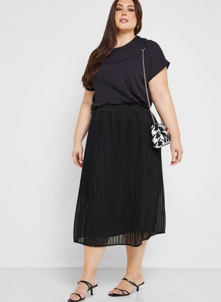 High Waist Pleated Skirt