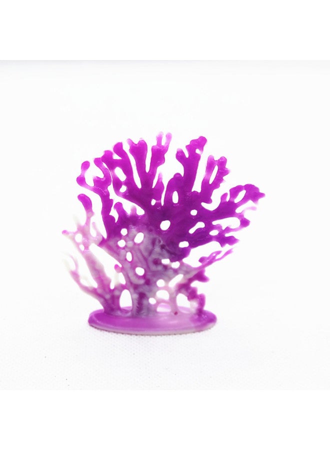 Artificial Submarine Coral Model Toy Fish Tank Decoration Marine Animal Matching Micro Landscape Landscape Decoration-Color:Purple Gradient 8CM High - Image 1