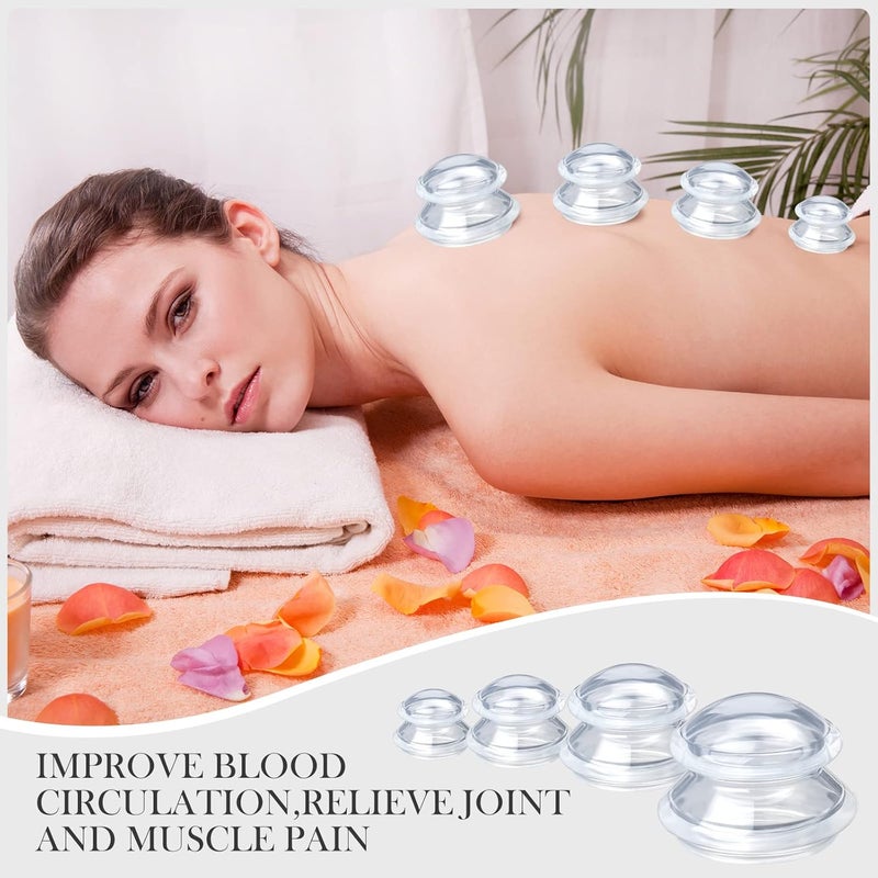 Chumia 16 Pcs Silicone Cupping Therapy Set Anti Cellulite Cup Vacuum Suction Massage Cup Silicone Cupping Therapy Set for Cellulite Reduction Myofascial Release Massage Therapist Home Use Clear - Image 5