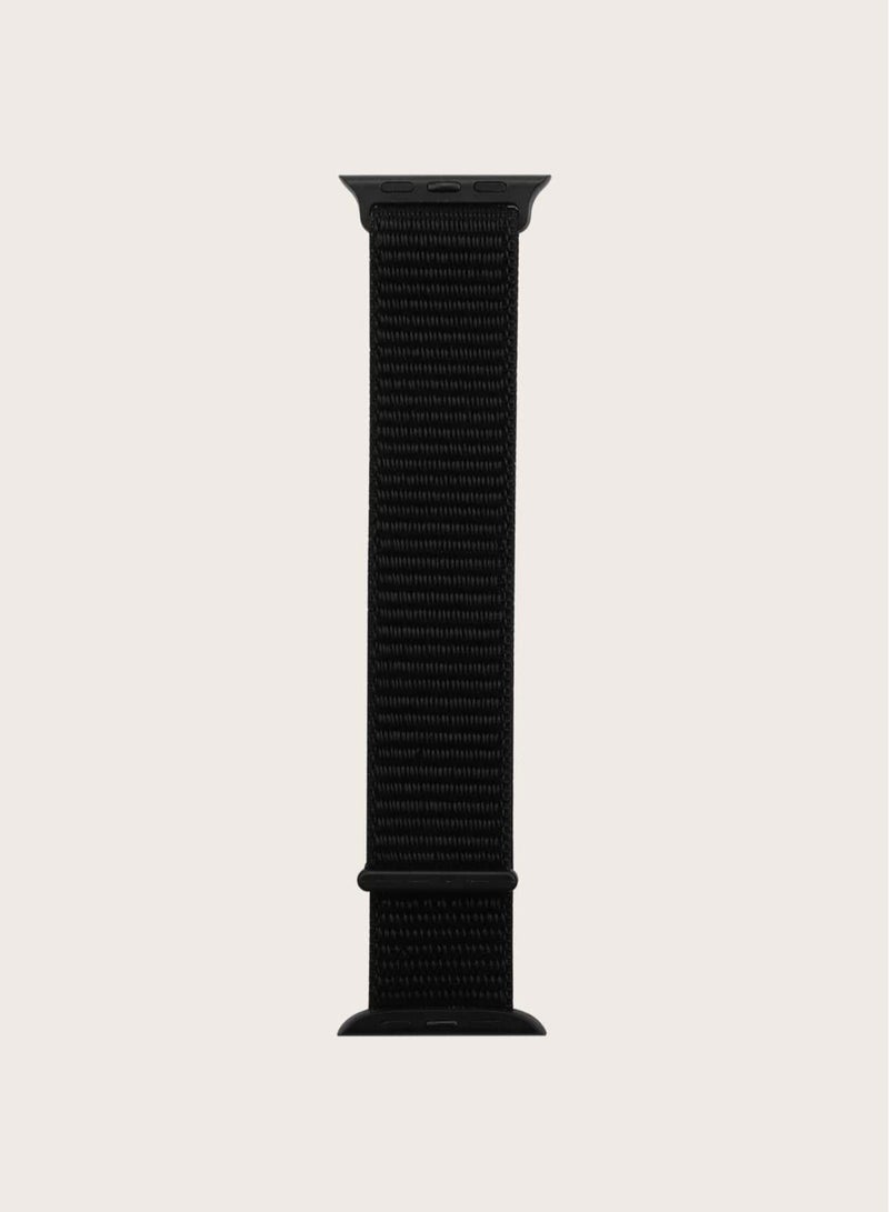 Apple Watch Band Nylon Replacement Strap For iWatch Series 5/6/7 42/44/45mm Black - Image 3