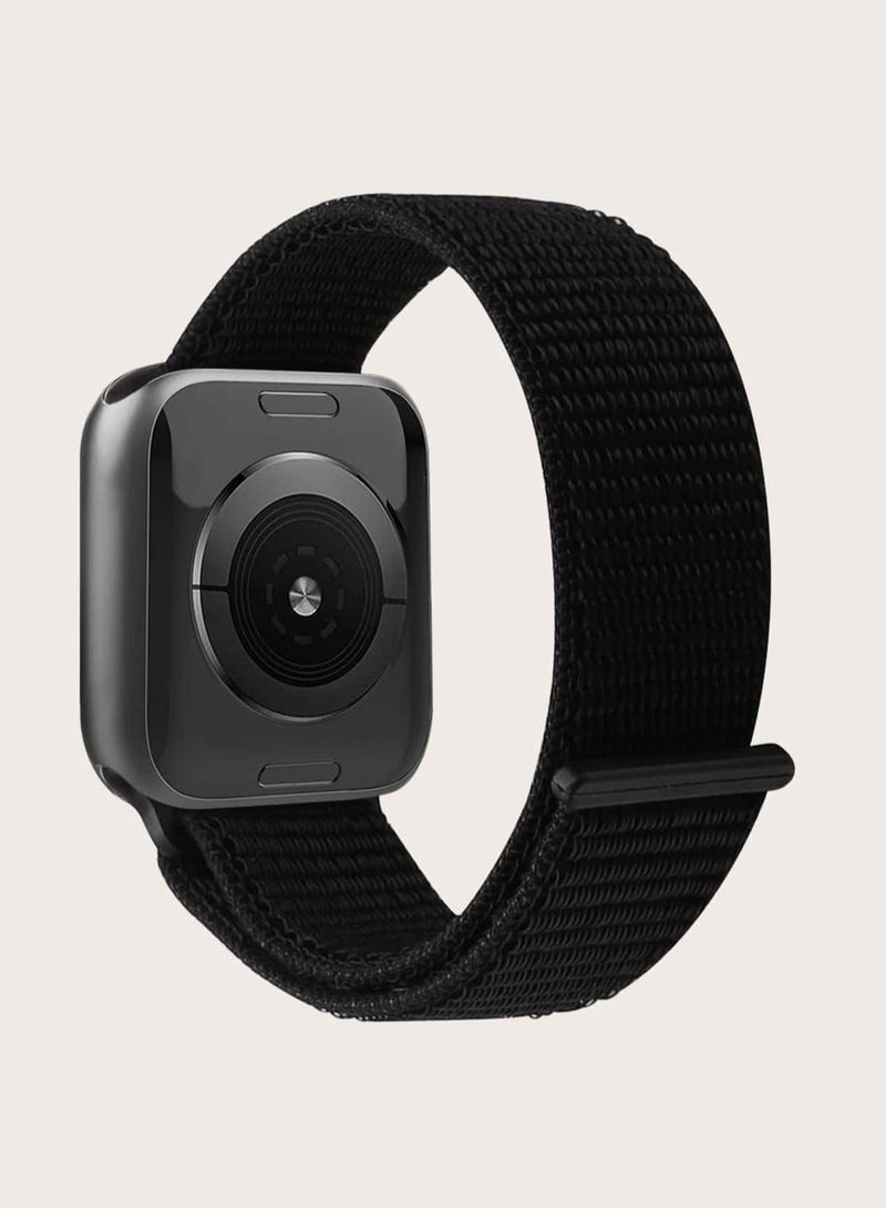 Apple Watch Band Nylon Replacement Strap For iWatch Series 5/6/7 42/44/45mm Black - Image 2