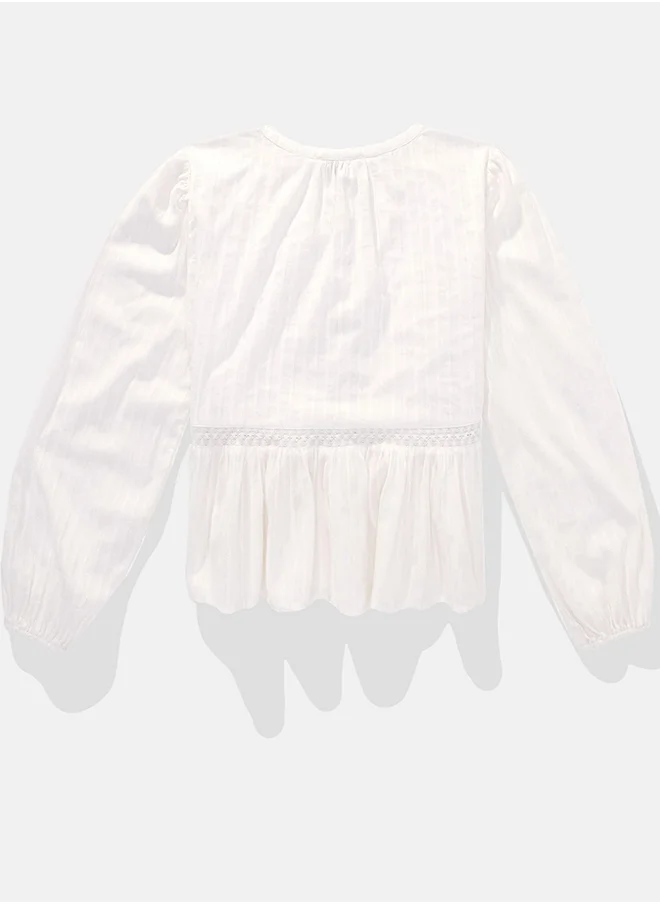 امريكان ايجل AE Long-Sleeve Babydoll Blouse