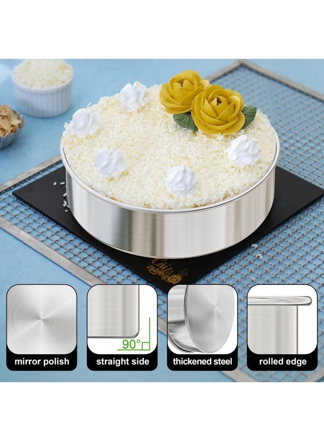 AWTBDP 8 Inch Round Cake Pans Set of 3, Nonstick Stainless Steel Baking Pans Set with 100PCS Parchment Papers, Durable Birthday Christmas Circle Layer Cake Pans, Cake Pans Sets for Baking, Dishwasher Safe - Image 5