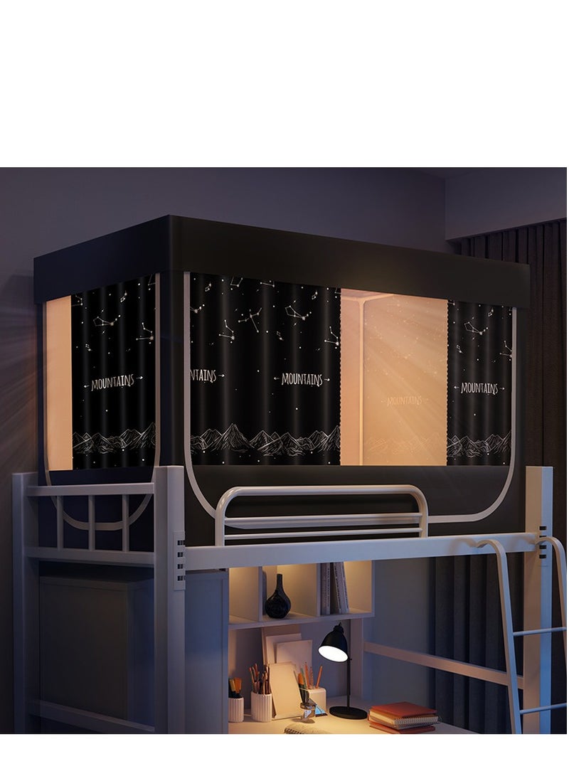 Bed Canopy Tents Curtain Blackout Single Bed Tent Student Shading Cloth Canopy Dormitory Mosquito Net Sleep Privacy Protection with Frame for Children Bedroom - Image 1